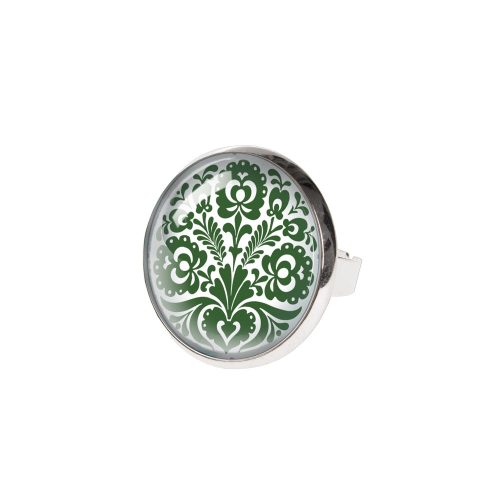 Zöld csokros népművészeti gyűrű