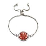 Piros mandala népművészeti karkötő