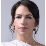 Aszimmetrikus art deco korall fülbevaló