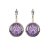 Lila csokros népművészeti kapcsos fülbevaló
