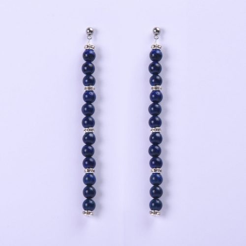 Lapis lazuli fülbevaló swarovski kristályokkal