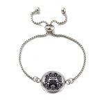 Fekete tulipán csokros népművészeti karkötő