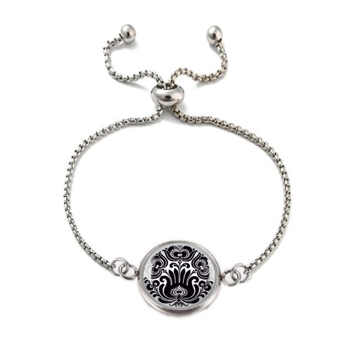 Fekete tulipán csokros népművészeti karkötő