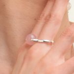 GEODA rózsakvarc gyűrű sterling ezüstből