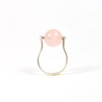 GEODA rózsakvarc gyűrű sterling ezüstből