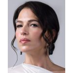 Aszimmetrikus art deco hematit és lávakő fülbevaló