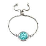 Türkiz csokros népművészeti karkötő