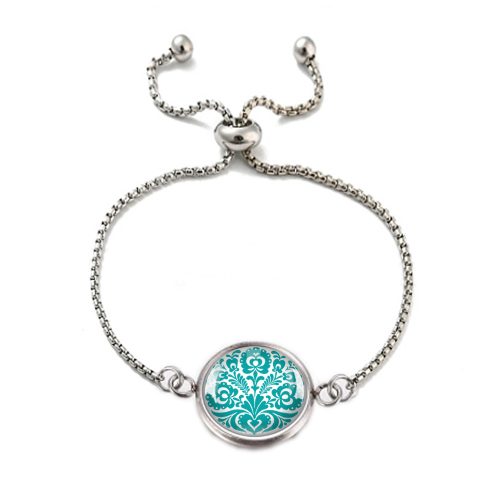 Türkiz csokros népművészeti karkötő