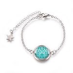 Türkiz csokros népművészeti karkötő