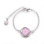 Rózsaszín mandala népművészeti karkötő