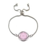 Rózsaszín mandala népművészeti karkötő