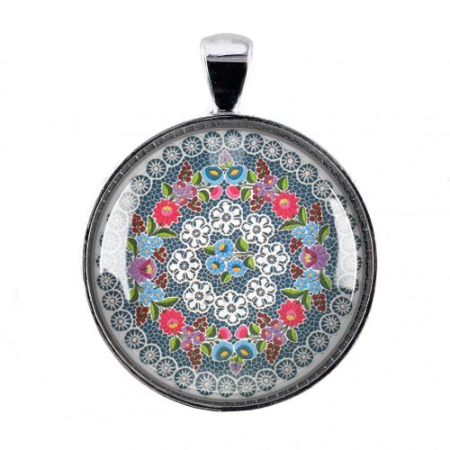 Kalocsai mandala népművészeti medál 40 mm