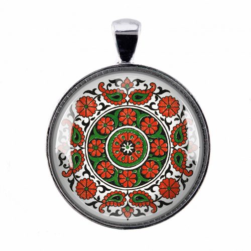 Színes mandala népművészeti medál 40 mm