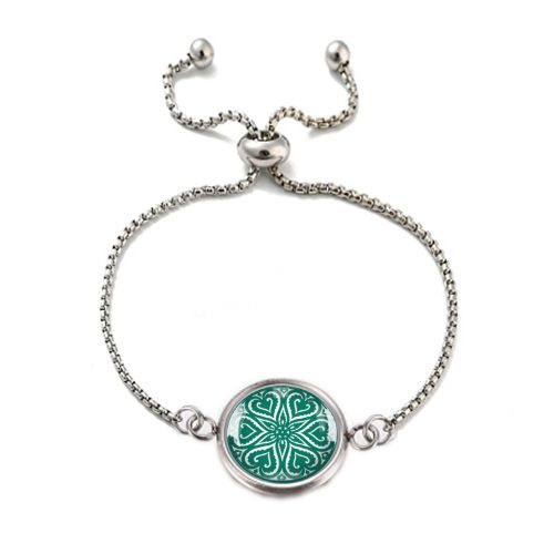 Türkiz mandala népművészeti karkötő