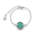 Türkiz mandala népművészeti karkötő